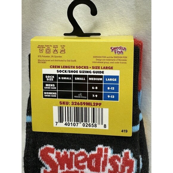 Novelty Socks Graphic Swedish Fish Candy Funny Socks for Men & Women Cre… - Picture 4 of 5
